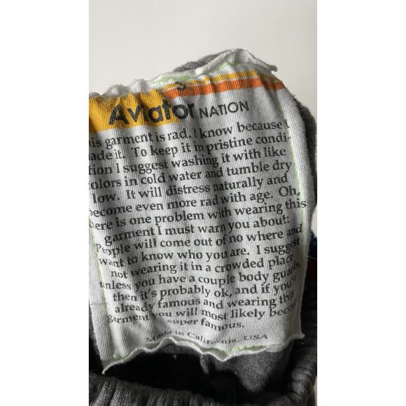 Aviator Nation x Coors Light Adult Small 5-Stripe Sweatpants Heather Gray Jogger - Picture 6 of 7